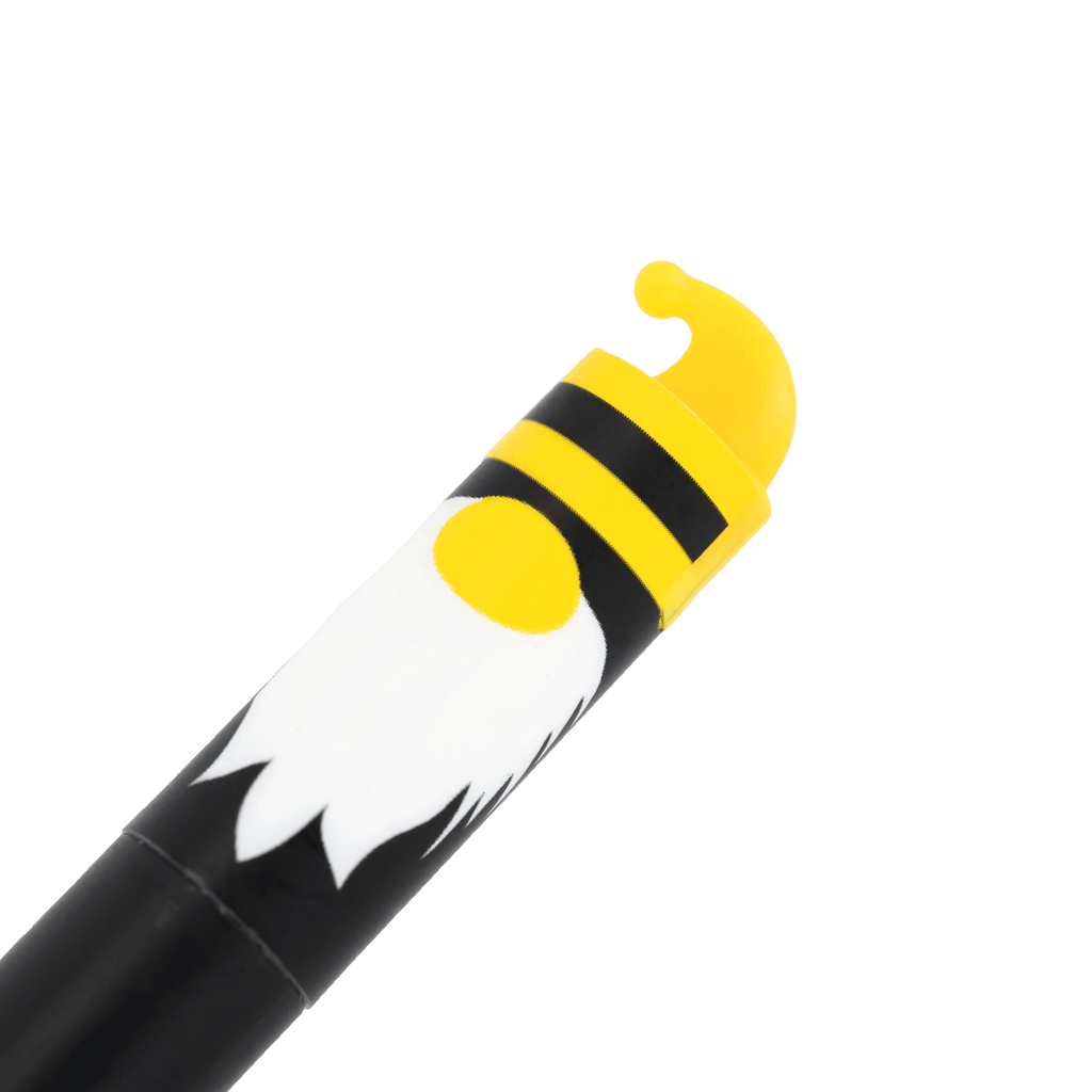 Stylo gel effaçable aux couleurs du BVB (noir et jaune) avec un motif représentant un lutin, idéal pour les supporters du BVB et comme accessoire d'écriture.