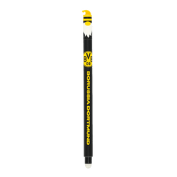 Erasable gel pen in a black-and-yellow "Wichtel" design featuring the Borussia Dortmund logo—perfect for fans.
