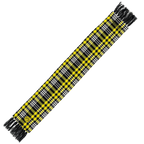 Bufanda del BVB con diseño a cuadros negros y amarillos, flecos y el logotipo del BVB, ideal para los aficionados del Borussia Dortmund.