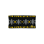 Schwarzgelbes Winter-Stirnband von Borussia Dortmund mit auffälligem Muster und BVB-Logo, ideal für kalte Tage.