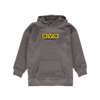 Sudadera con capucha del BVB en color antracita para niños, con un llamativo logotipo amarillo del club en la parte delantera, ideal para los jóvenes seguidores del Borussia Dortmund.