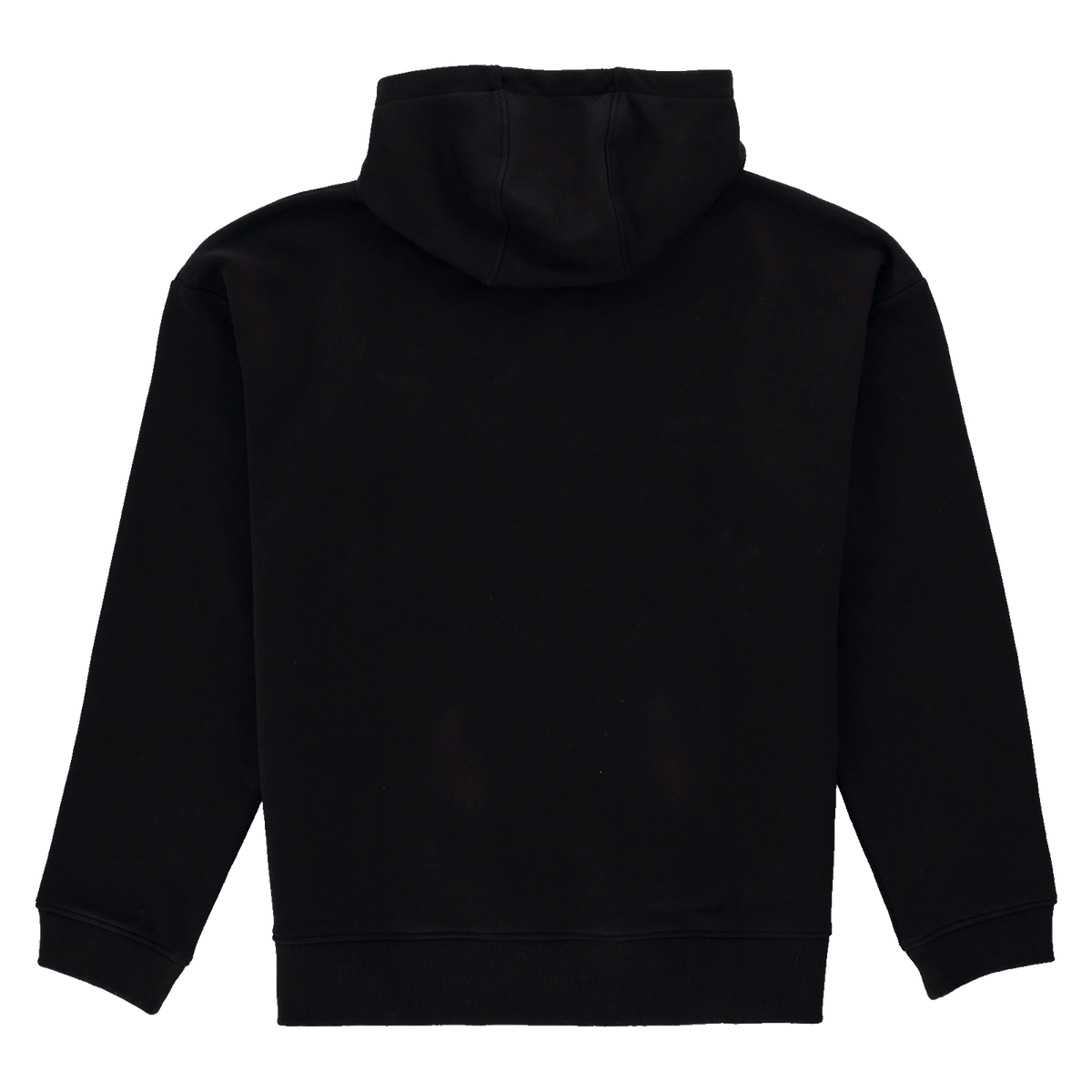 Schwarzer BVB-Hoodie mit Kapuze, Rückansicht, ideal für Fans des Vereins.