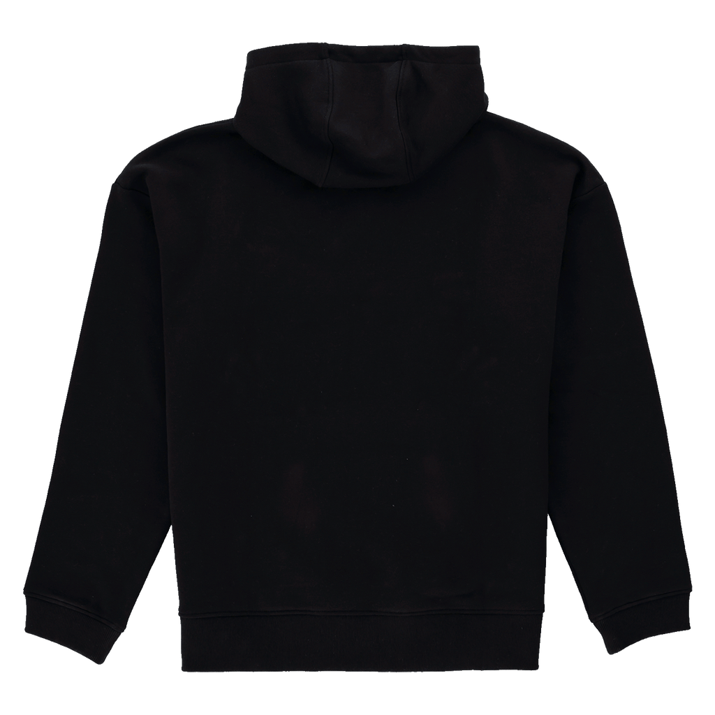 Schwarzer BVB-Hoodie mit Kapuze, Rückansicht, ideal für Fans des Vereins.