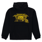 Felpa con cappuccio nera del BVB con un accattivante motivo giallo del Kiosk 09, comoda e perfetta per i tifosi del Borussia Dortmund.