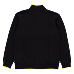 Vue de dos de la veste de survêtement noire BVB Elements II, rehaussée de discrets accents jaunes au niveau du col et de la taille.