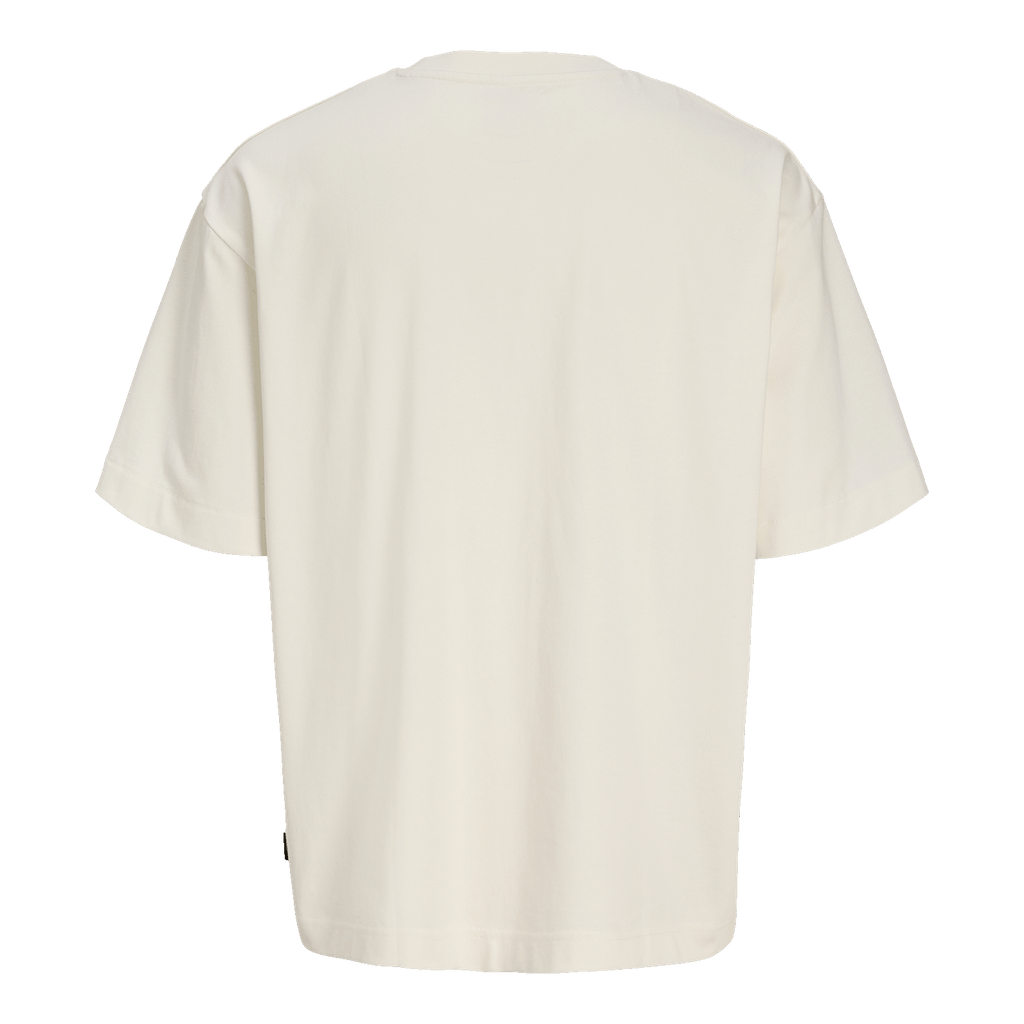 ベージュのBVB Tシャツ「Essentials II」の背面。ボルシア・ドルトムントのファンに向けたシンプルなデザイン。