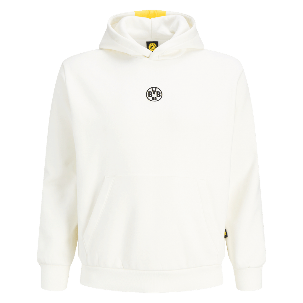 Beige BVB Essentials II hoodie with a hood and a small BVB 09 logo on the chest, ideal for fans and casual athletic wear
