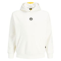 Sweat à capuche Essentials II du BVB, de couleur beige, avec un petit logo BVB 09 sur la poitrine, idéal pour les supporters et pour les tenues de loisirs sportives