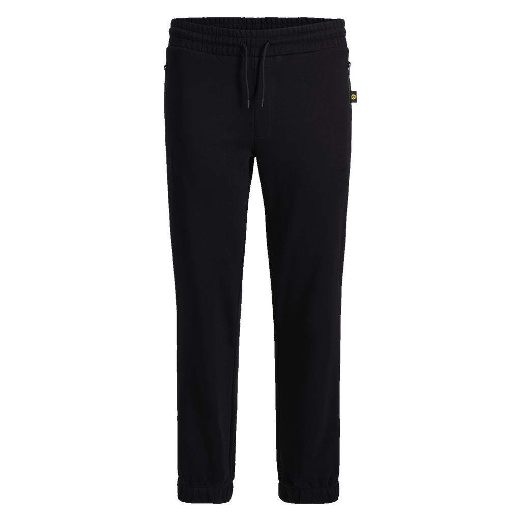 Pantalon de survêtement noir BVB Essentials II, confortable grâce à sa taille élastiquée, idéal pour le sport et le quotidien, avec un logo BVB discret.