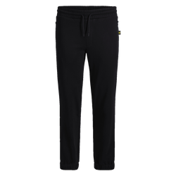 Schwarze BVB Sweatpants Essentials II, komfortabel mit elastischem Bund, ideal für Sport und Alltag, mit dezentem BVB-Logo.