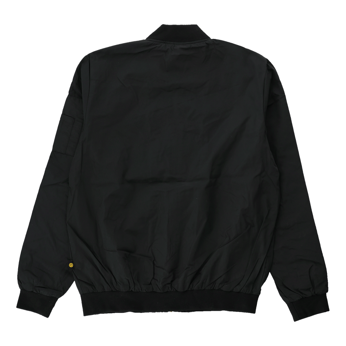 Rückansicht der schwarzen BVB Jacke Essentials II mit elastischen Bündchen, schlichtes Design.