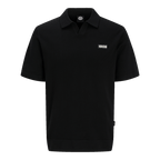 Polo nera del Borussia Dortmund con il logo “1909” bianco sul lato sinistro del petto, ideale per i tifosi.