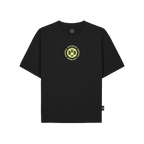Schwarzes Kinder-T-Shirt des BVB mit leuchtendem Borussia Dortmund-Logo. Perfekt für junge Fans.