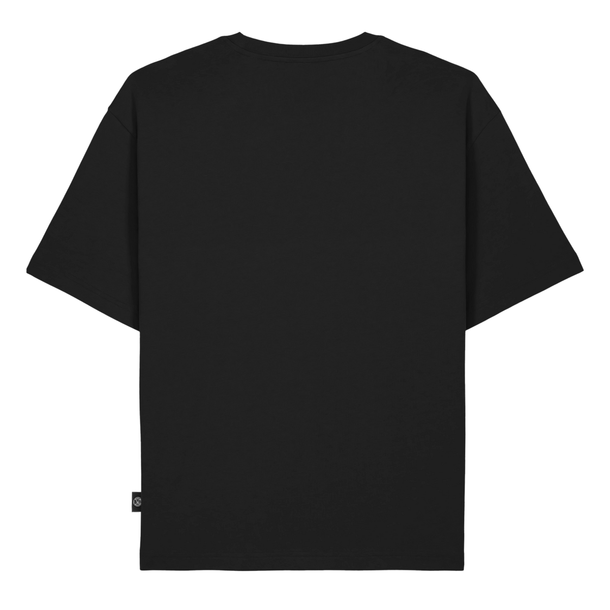 A simple black BVB T-shirt, viewed from the back; part of the fan merchandise collection.