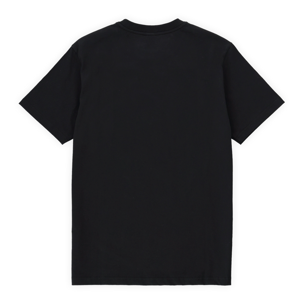 Vue arrière d'un t-shirt noir du BVB au design sobre, idéal comme article de supporters du Borussia Dortmund.