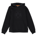 Felpa nera con cappuccio del BVB con un grande logo BVB 09 discretamente ricamato sul davanti. Ideale per i tifosi del Borussia Dortmund.