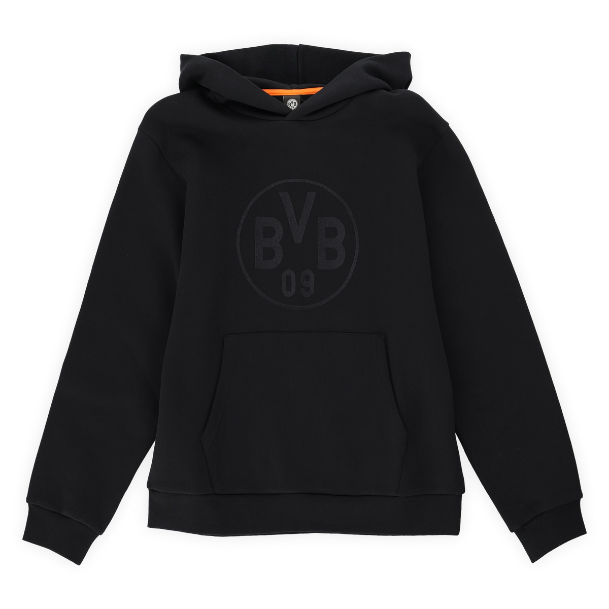 Felpa nera con cappuccio del BVB con un grande logo BVB 09 discretamente ricamato sul davanti. Ideale per i tifosi del Borussia Dortmund.