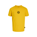 Maglietta gialla Essentials II del BVB per bambini, in cotone, con il logo nero BVB 09 sul petto, ideale per i giovani tifosi del Borussia Dortmund.