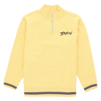 Sweat-shirt jaune orné du logo de Dortmund et doté d'une fermeture éclair courte, idéal comme article de supporter.