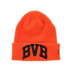 Casquette BVB orange de la collection HEAT II, avec l'inscription « BVB » en noir sur le devant et le logo New Era sur le côté.
