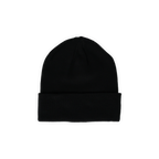 Schwarze Beanie-Mütze mit schlichtem Design, ideal für junge Borussia Dortmund Fans.