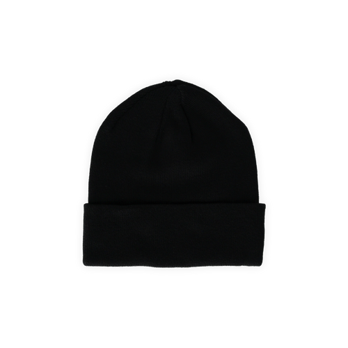 Schwarze Beanie-Mütze mit schlichtem Design, ideal für junge Borussia Dortmund Fans.