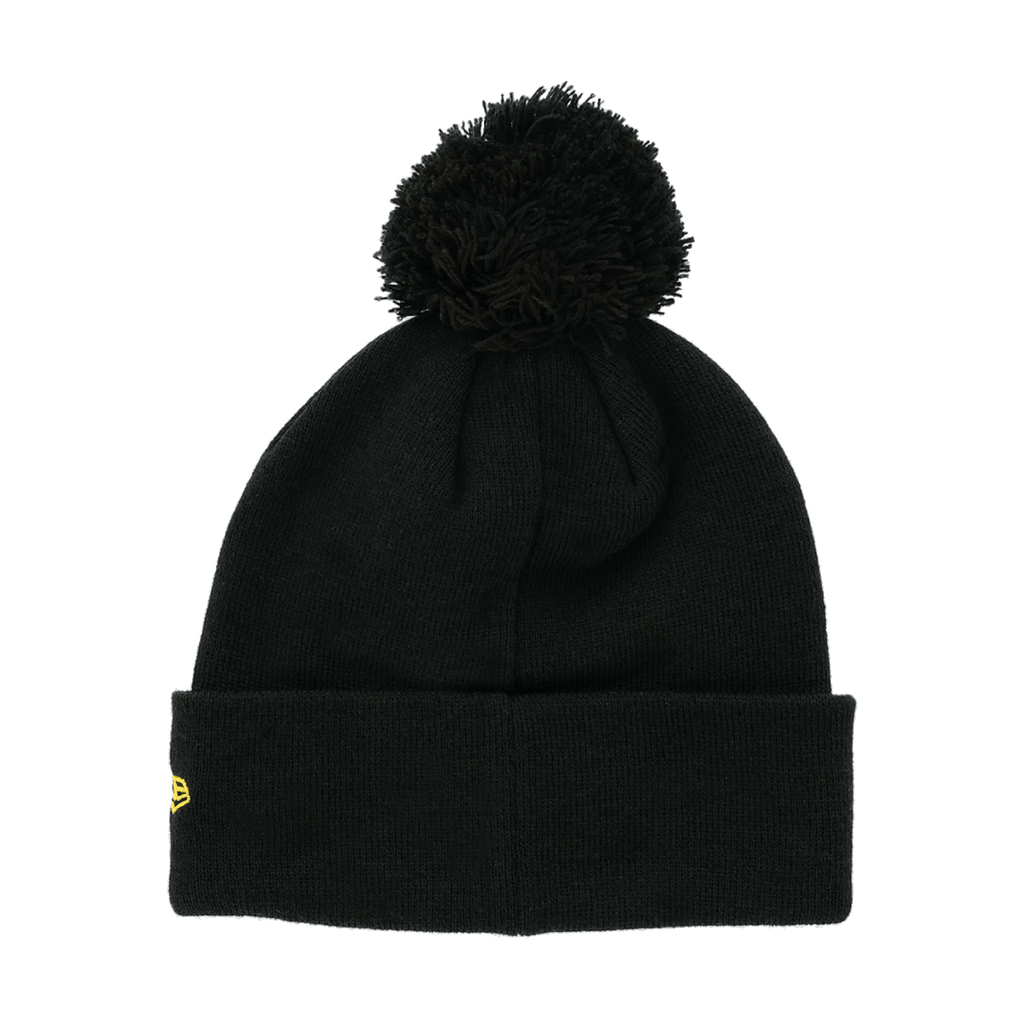 Berretto nero del BVB con pompon e logo giallo del BVB, perfetto come accessorio alla moda per i tifosi nelle giornate fredde.