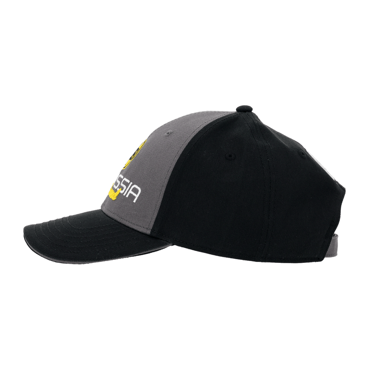 Casquette de supporter du BVB aux couleurs noir et jaune, avec logo et inscription BVB brodés, idéale pour les supporters du Borussia Dortmund.