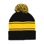 Berretto con pompon del BVB nero e giallo in stile retrò, con strisce gialle e pompon sulla sommità, perfetto per i tifosi.