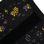 Portamonete nero e giallo del BVB per bambini con motivi calcistici e logo del BVB, ideale come articolo per i tifosi.