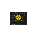 Portamonete nero e giallo del BVB per bambini con stampa all-over, logo ufficiale del BVB e motivo calcistico.