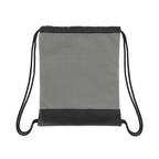 Gray BVB gym bag with a black bottom and drawstrings, made of reflective material—the perfect practical accessory for fans.