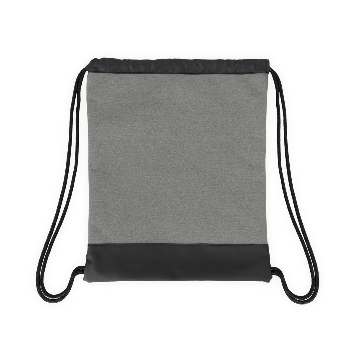 Gray BVB gym bag with a black bottom and drawstrings, made of reflective material—the perfect practical accessory for fans.
