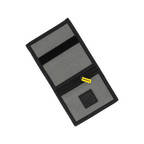 Schwarzgraue BVB-Geldbörse mit reflektierendem Design, BVB-Emblem und gelbem Reißverschlussanhänger.