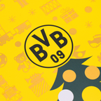 BVB 3-piece cookie jar set featuring a black-and-yellow BVB design and Christmas motifs, decorated with the classic BVB 09 emblem.