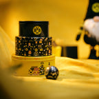 BVB Keksdose 3er Set im schwarzgelben Design mit Weihnachtsmotiven, ideal für Fans von Borussia Dortmund.