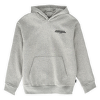 Grauer BVB Urban Hoodie mit Kapuze und Borussia Dortmund Schriftzug auf der Brust, Vorderansicht.