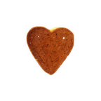 Vista trasera de un corazón de pan de jengibre del BVB con los típicos detalles en negro y amarillo, 80 g, ideal como artículo para aficionados al fútbol o como regalo.