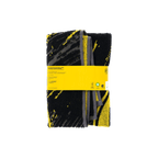 Asciugamano del BVB con motivo nero e giallo, delle dimensioni di 50x100 cm. L'accessorio perfetto per i tifosi del Borussia Dortmund.