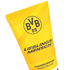 BVB "Lieblingsmensch" Hand Cream with a calendula scent, in a yellow tube featuring the black BVB 09 logo—perfect as a fan item or gift.
