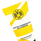 Nourishing BVB hand cream in a black-and-yellow design with calendula extract and the phrase "Stay supple."