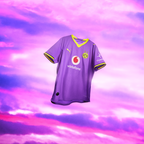 BVB alternate jersey 26-27 in purple, with yellow accents, Vodafone and Polestar logos, the BVB emblem, and the PUMA logo. A modern design for true fans.