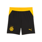 Pantalones negros del BVB para niños, decorados con detalles en amarillo, el logotipo del BVB y el logotipo de PUMA, ideales para los jóvenes aficionados al fútbol.
