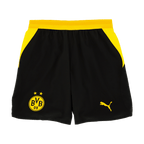 Pantalon de football du BVB aux couleurs noir et jaune, issu de la collection Authentic 26-27, avec le logo du BVB et celui de PUMA, vue de face.