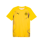 Yellow BVB Warm-Up T-shirt for the 2026–2027 season, specially designed for kids, featuring the BVB logo and a black PUMA logo—ideal for practice and soccer fans.