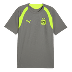 Gray training shirt from the BVB 2026/27 collection with bright yellow accents, featuring the BVB and Puma logos—perfect for sports and leisure.
