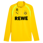 Felpa gialla con zip da allenamento del BVB per la stagione 2026/27, con un accattivante design nero e giallo, loghi REWE e Vodafone sul davanti, ideale per le attività sportive e per i tifosi del BVB.
