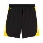 Pantalones cortos negros de entrenamiento del BVB con inserciones laterales amarillas, diseño funcional para los aficionados de la temporada 2026/27.