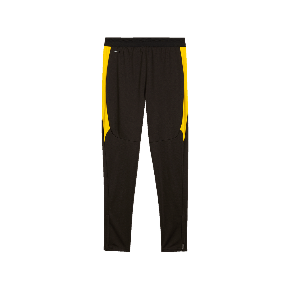 Black and yellow BVB training pants, sizes 26–27, for kids—perfect for sports and leisure.