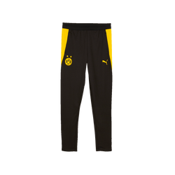 Pantaloni da allenamento del BVB nei colori nero e giallo per bambini, con il logo del BVB e quello di Puma, realizzati per la stagione 2026/27.